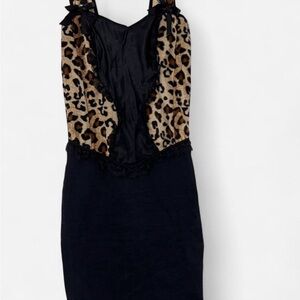 Vintage 90s rockabilly wiggle dress leopard print